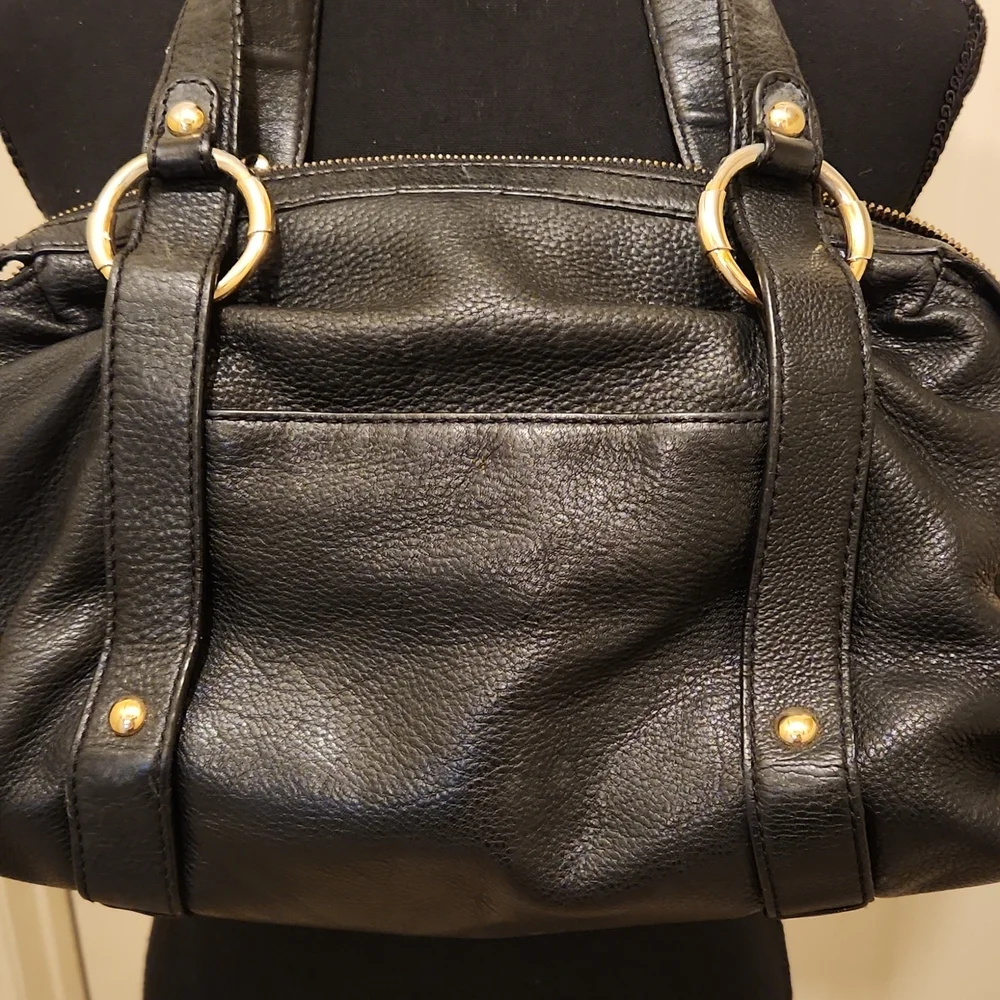 Michael Michael Kors, Black & Gold Satchel Purse - Picture 5 of 16